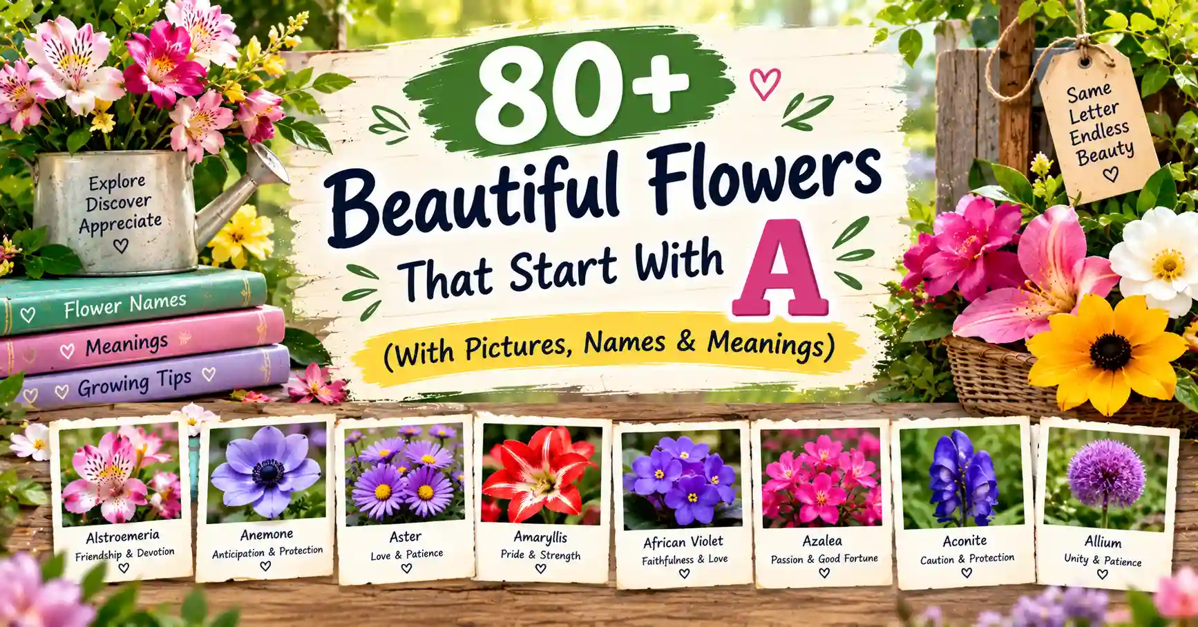 80+ beautiful flowers that start with A with pictures, names, and meanings